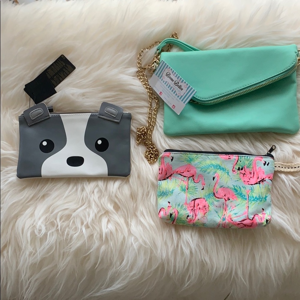 Three purses/wallets